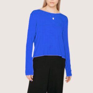 Jackson Rowe prolong crew long sleeve top blue women's size M